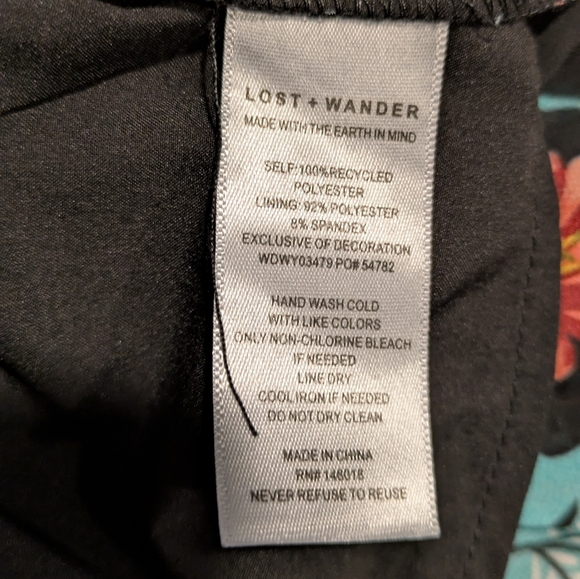 Lost + Wander Womens Black Tropical Floral Fit & Flare Dress Size M Like New! - Picture 11 of 12